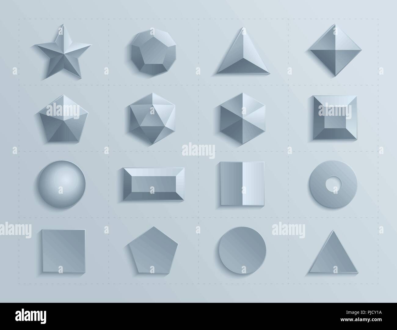 Forme 3D realistica del modello Illustrazione Vettoriale