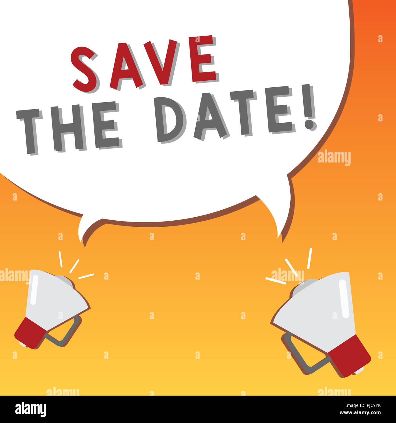 La scrittura della nota mostra salva la data. Business photo presentazione ricordando la pianificazione segnare sul calendario di invito. Foto Stock