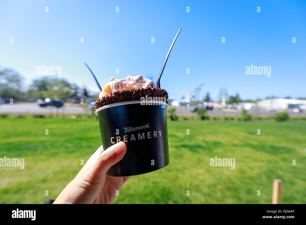 Tillamook, Oregon - 3 sett 2018 : Tillamook Creamery gelato al Tillamook fabbrica di formaggio Foto Stock