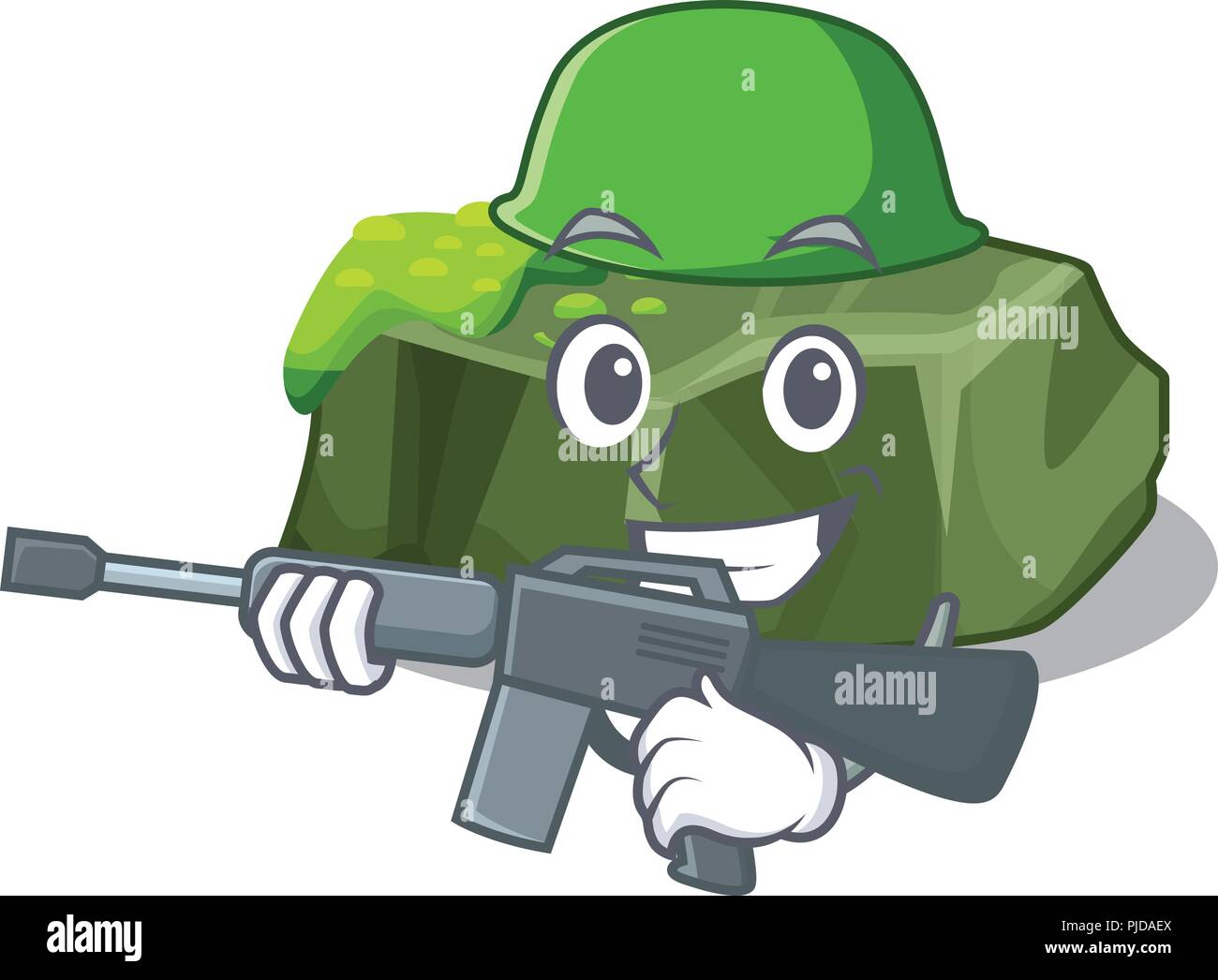 Esercito verde cartoon rock campione di alta qualità Illustrazione Vettoriale