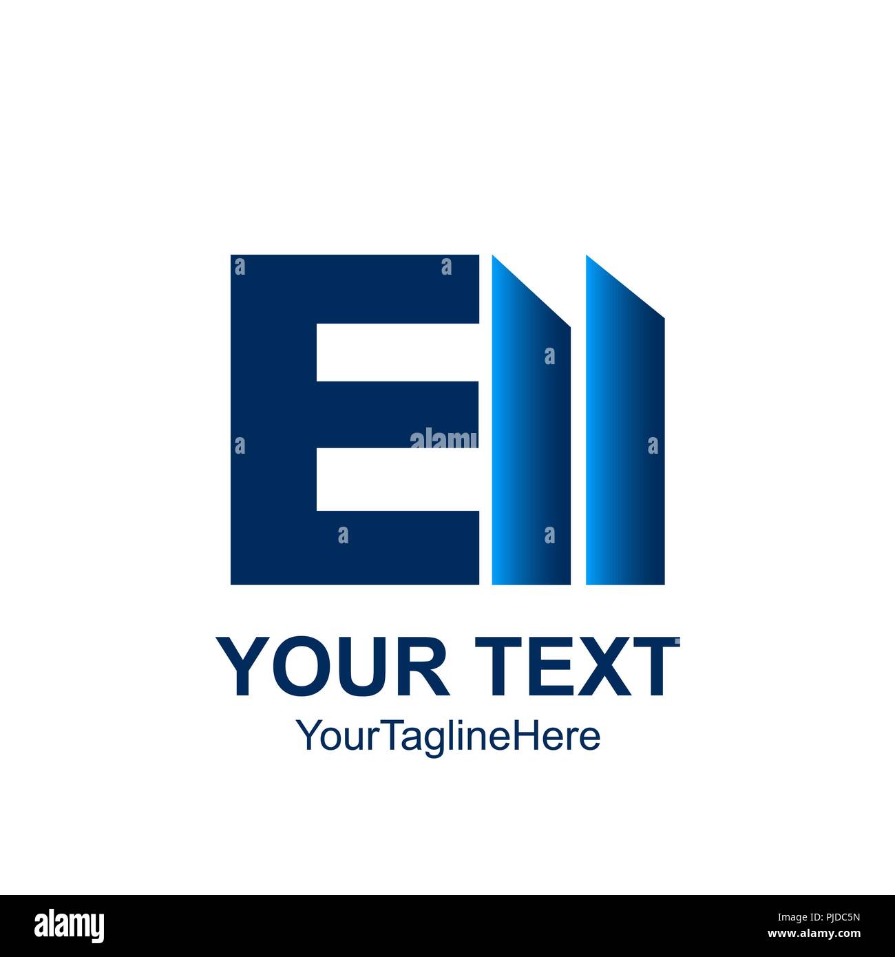 Lettera iniziale e modello di logo colorato in blu bar di design grafico per il business e l'identità aziendale Illustrazione Vettoriale