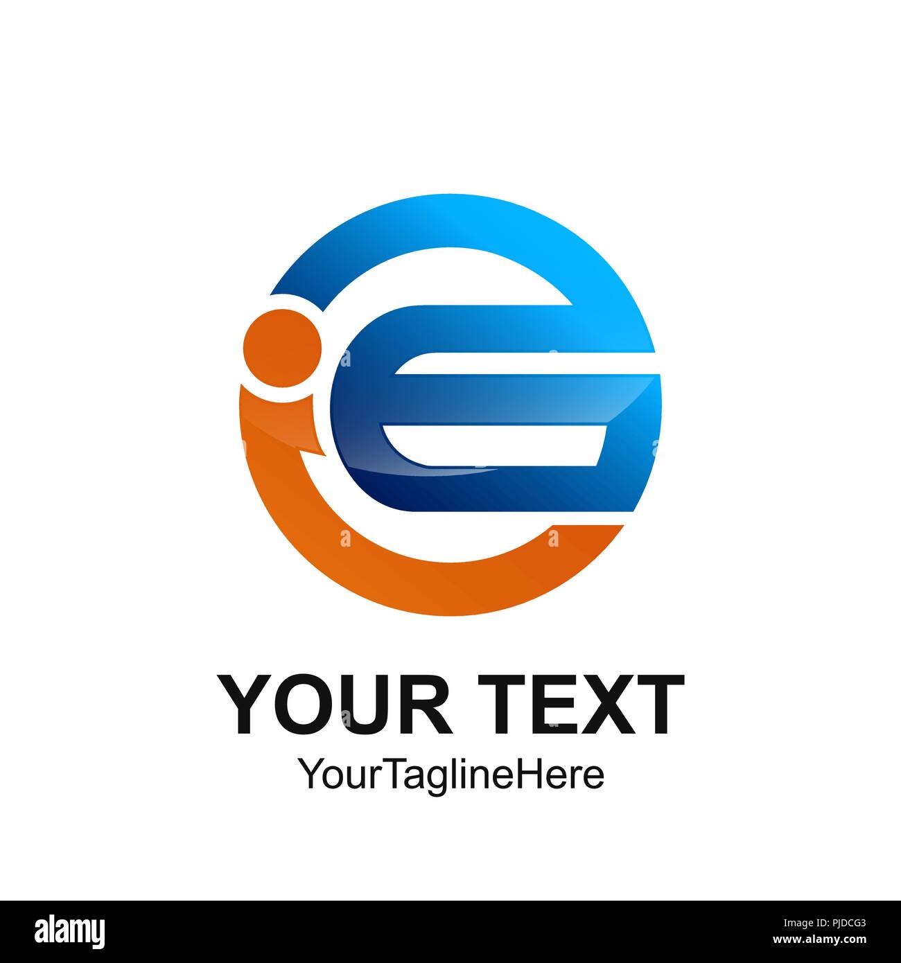 Lettera iniziale GI o IG modello logo colorato di arancione cerchio blu design per il business e l'identità aziendale Illustrazione Vettoriale