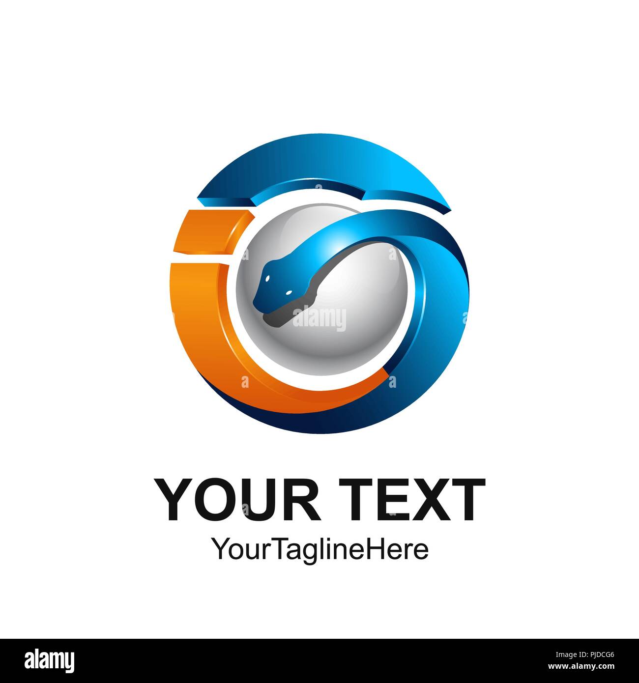 Lettera iniziale GI o IG modello logo colorato di arancione cerchio blu sfera design snack per il business e l'identità aziendale Illustrazione Vettoriale