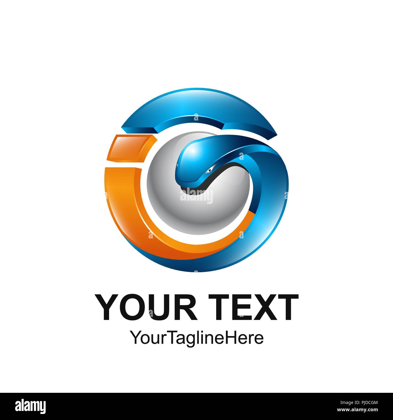 Lettera iniziale GI o IG modello logo colorato di arancione cerchio blu sfera design snack per il business e l'identità aziendale Illustrazione Vettoriale