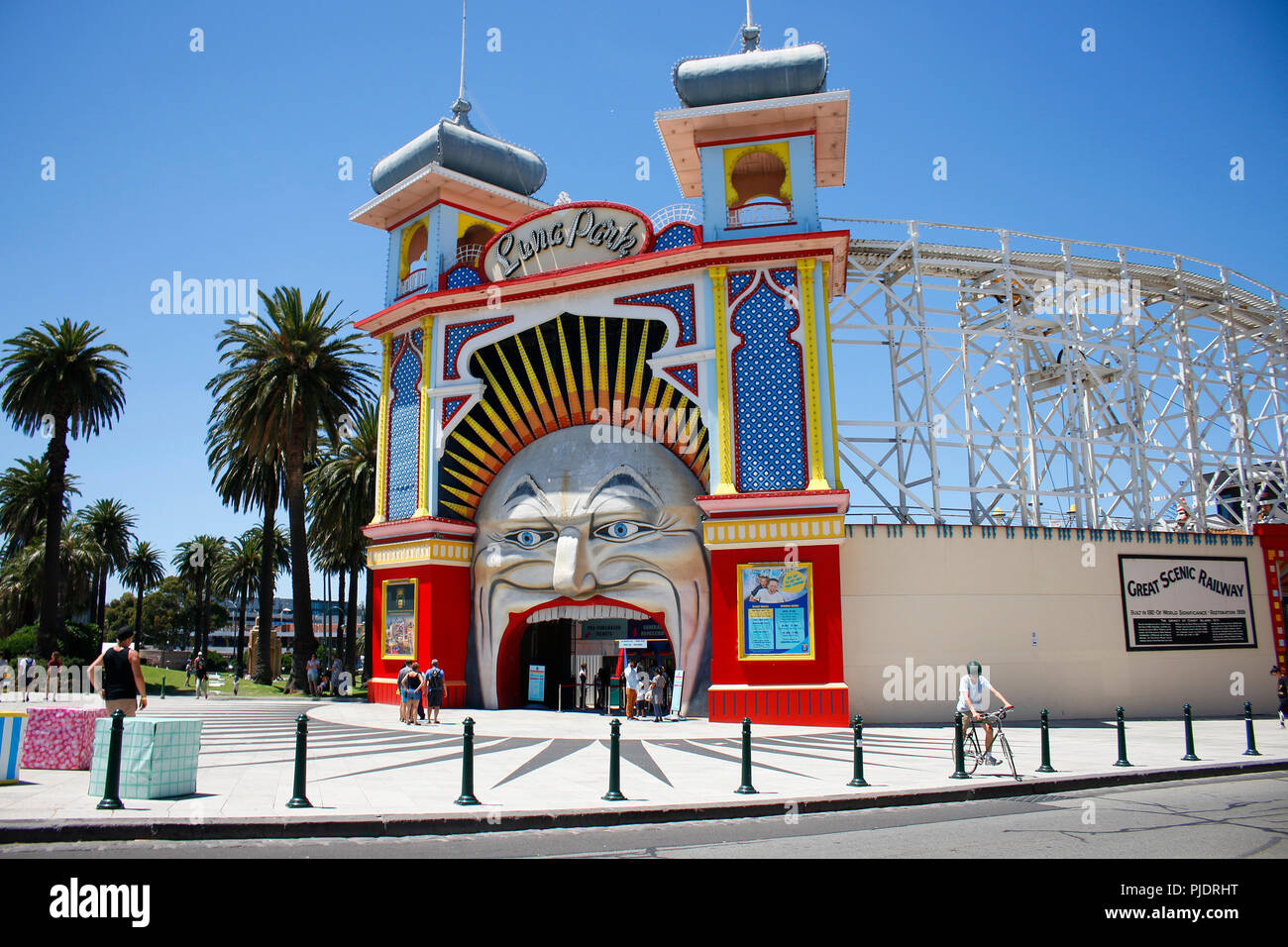 Il Luna Park di Melbourne, minion, Melbourne, Australia. Foto Stock