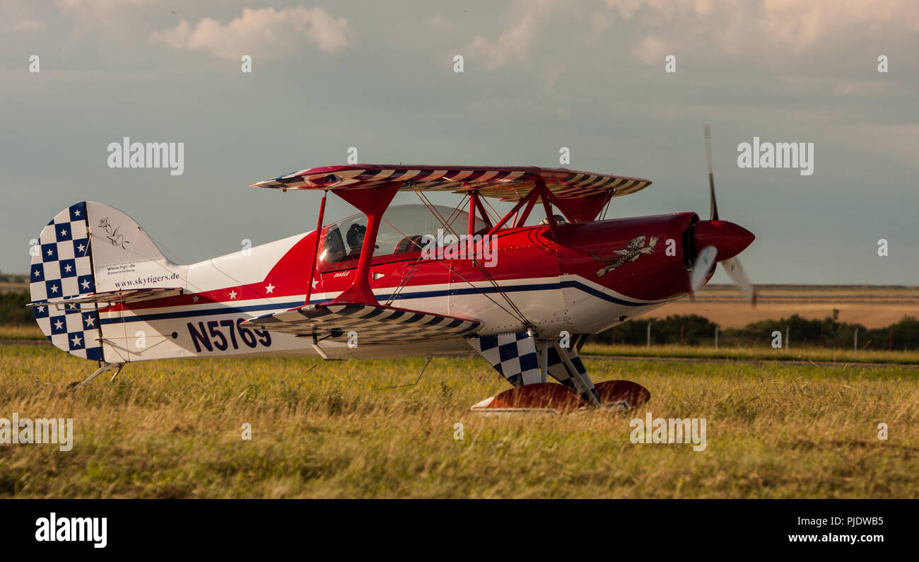 Ultimi preparativi per il decollo a Timisoara Air Show Foto Stock