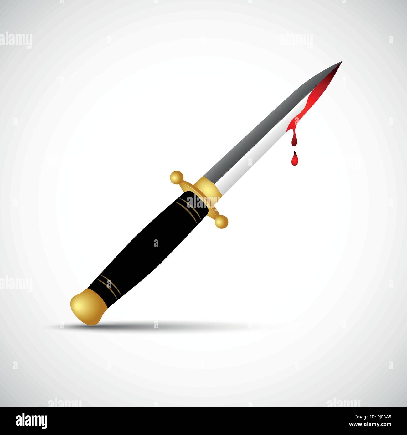 Sharp pugnale insanguinato coltello isolato illustrazione vettoriale EPS10 Illustrazione Vettoriale