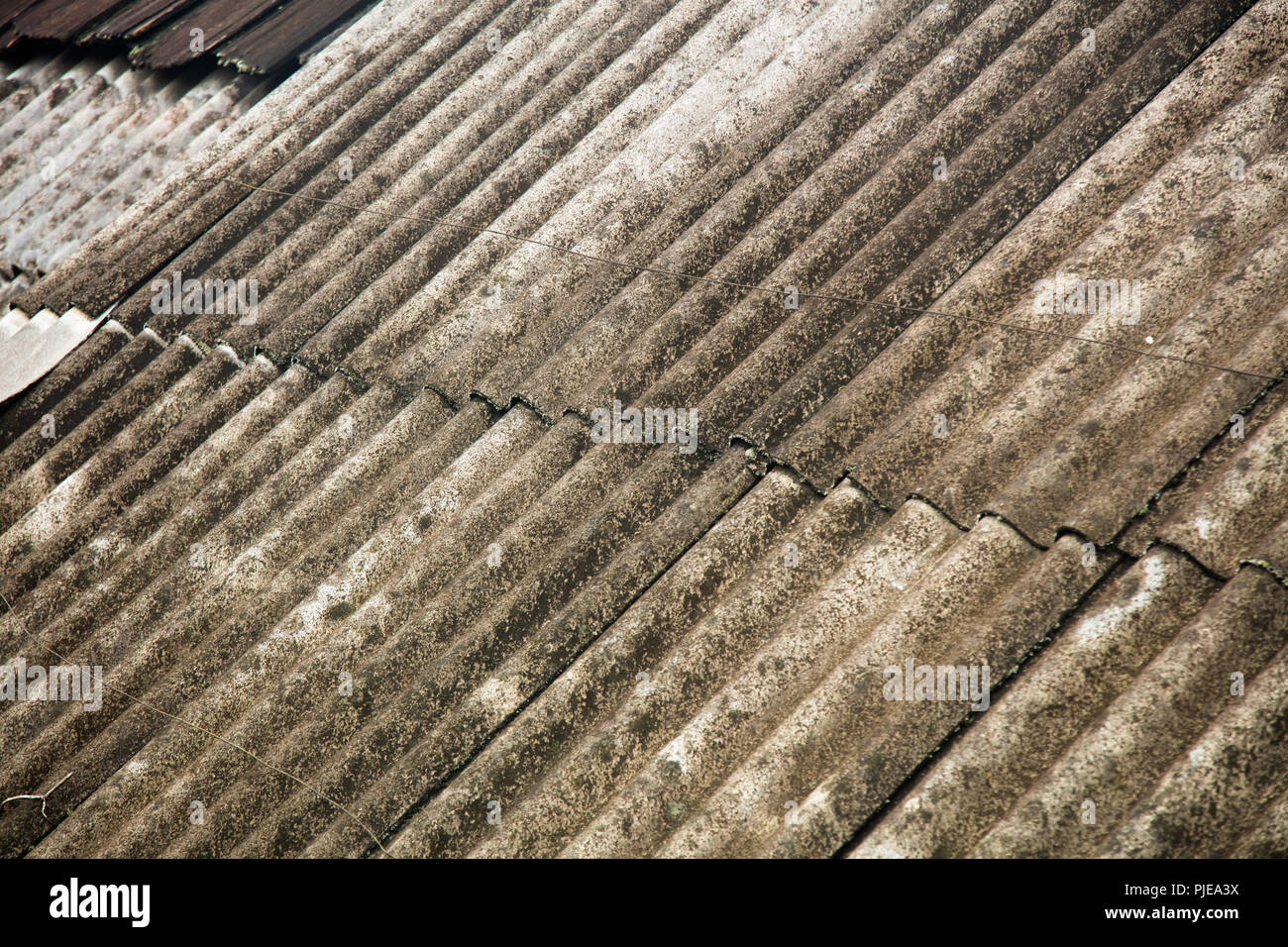 Metallo ondulato per tetti, spesso utilizzata come costruzione di fortuna/materiale per costruire case in molte parti del mondo. Sapa, Vietnam Foto Stock