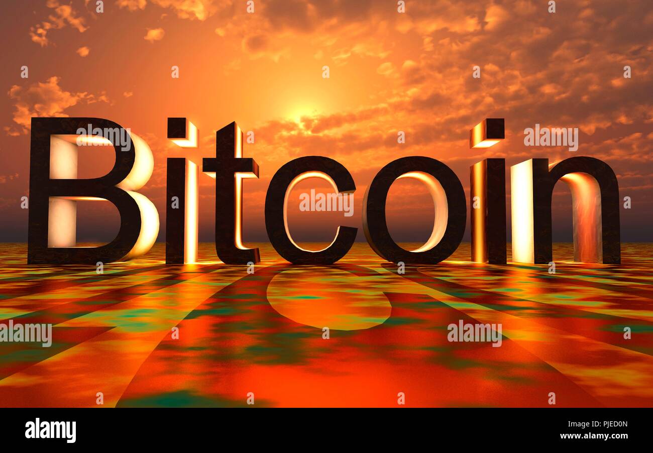 Monete di bit il denaro di oggi e del futuro. Foto Stock