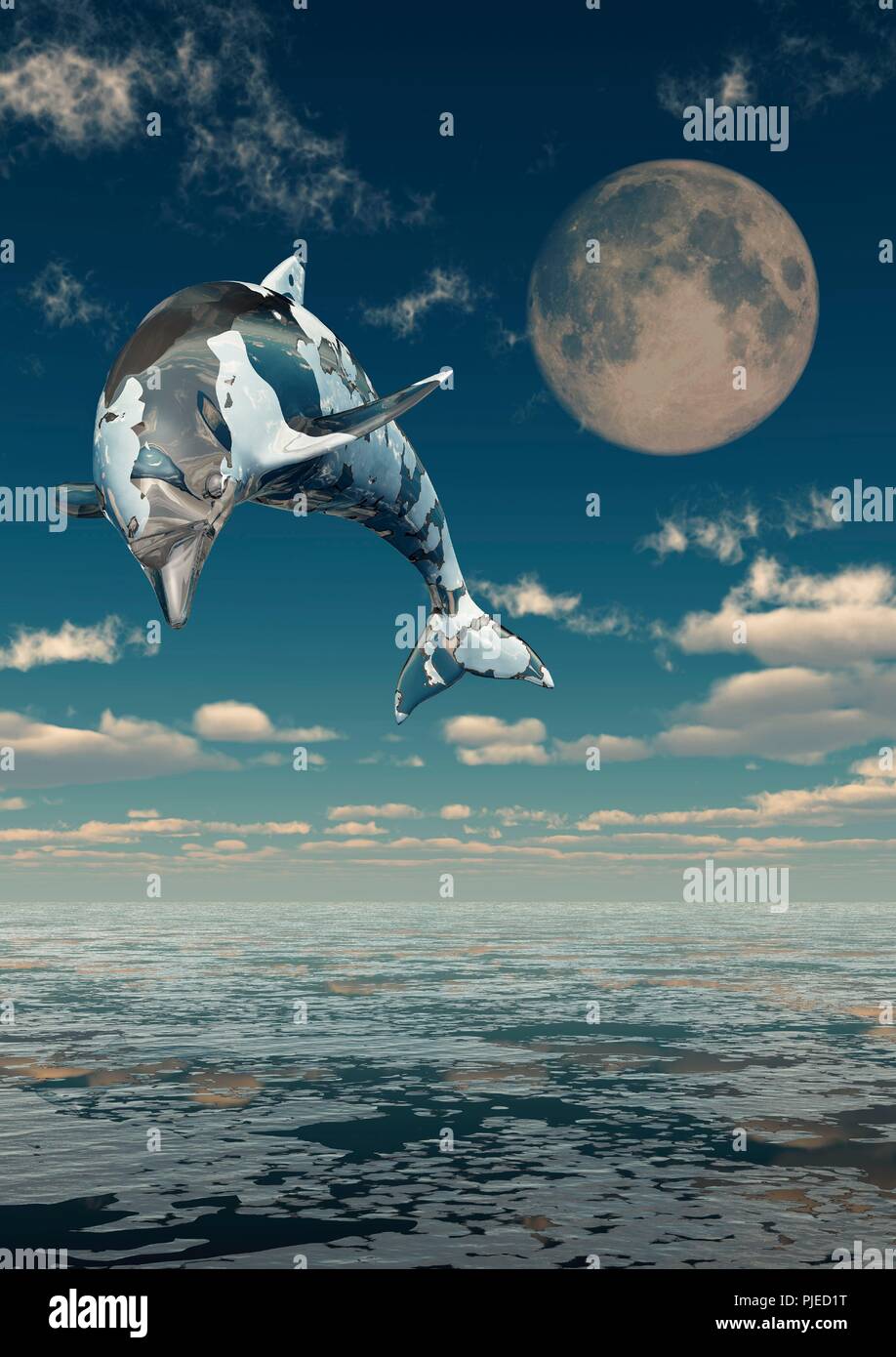 Il ghiaccio Dolphin salta fuori di acqua Foto Stock