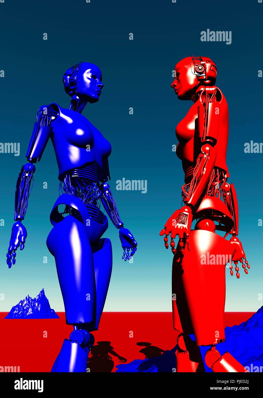 Rosso Blu versetti della politica Foto Stock