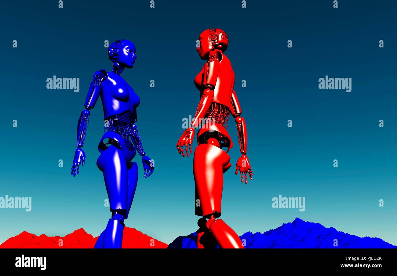 Rosso Blu versetti della politica Foto Stock