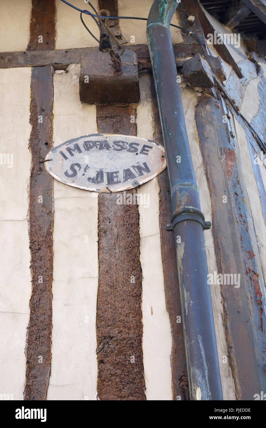 Impasse St jean, Honfleur Francia Foto Stock