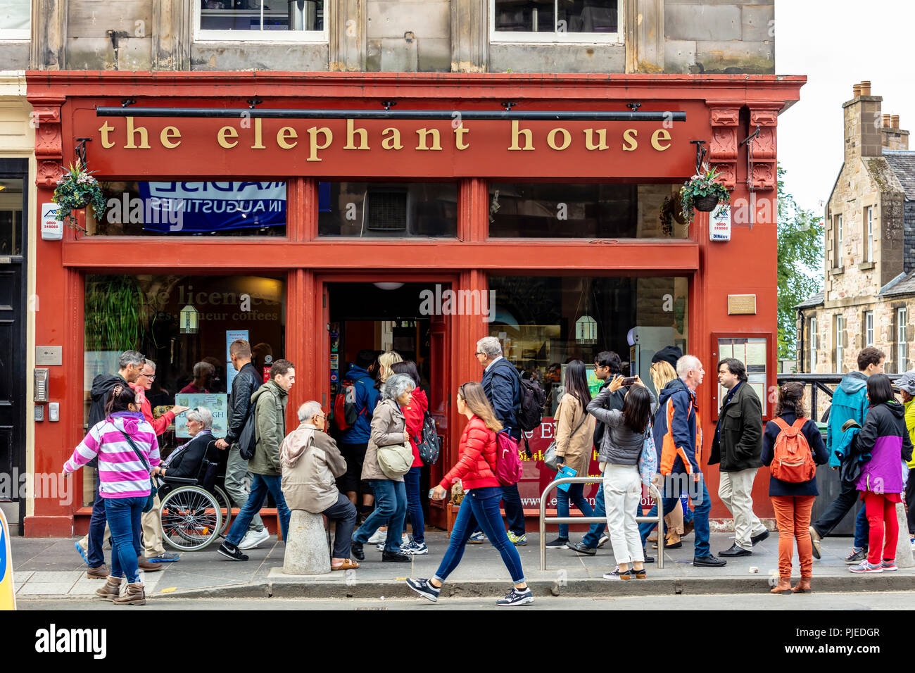 La casa di elefante, tea & coffee house di Edimburgo dove J.K. Rowling sat e ha scritto Harry Potter romanzo Foto Stock