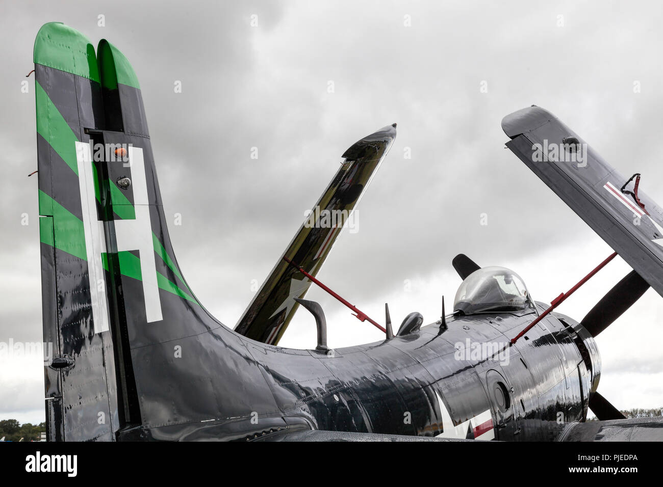 GOODWOOD, WEST SUSSEX/UK - 14 settembre : Douglas Skyraider parcheggiato a Goodwood il 14 settembre, 2012 Foto Stock