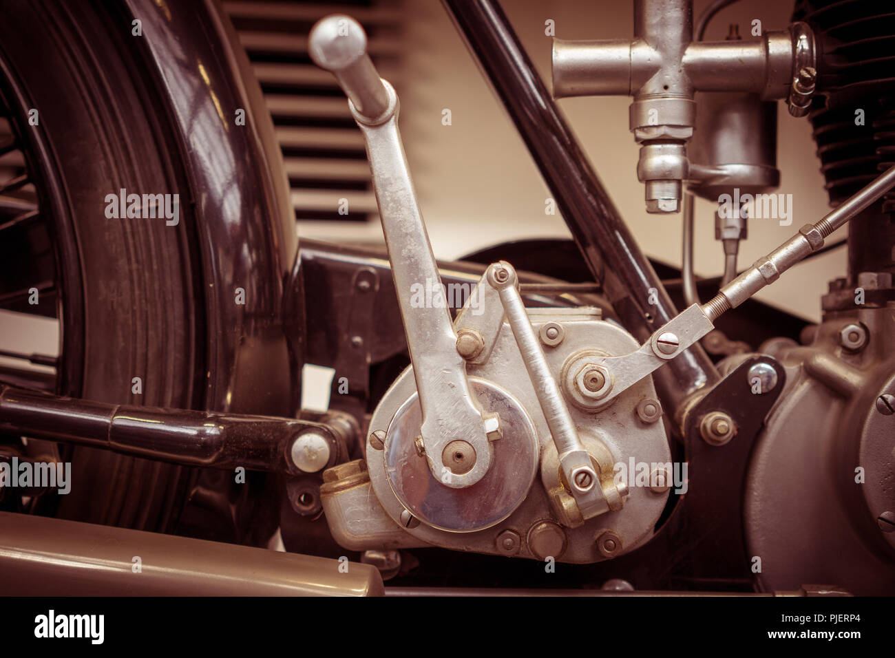 Dettagli vintage moto a vapore Foto Stock