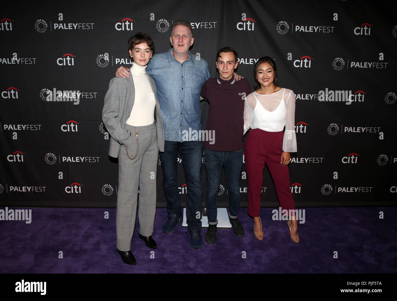 Beverly Hills, CA, Stati Uniti d'America. 6 Sep, 2018. 06 Settembre 2018- Beverly Hills, la California - Brigette Lundy-Paine, Michael Rapaport, Keir Gilchrist, Amy Okuda. Il Paley Centre for Media's 2018 PaleyFest caduta anteprime TV - atipico di Netflix tenutosi presso il Paley Centre for Media. Photo credit: Faye Sadou/AdMedia Credito: Faye Sadou/AdMedia/ZUMA filo/Alamy Live News Foto Stock