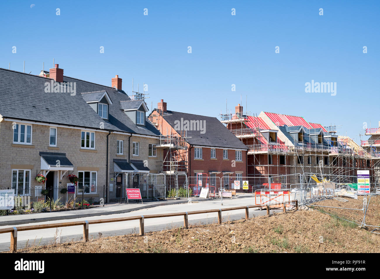 La costruzione di nuovi alloggi a Bicester, Oxfordshire, Inghilterra Foto Stock