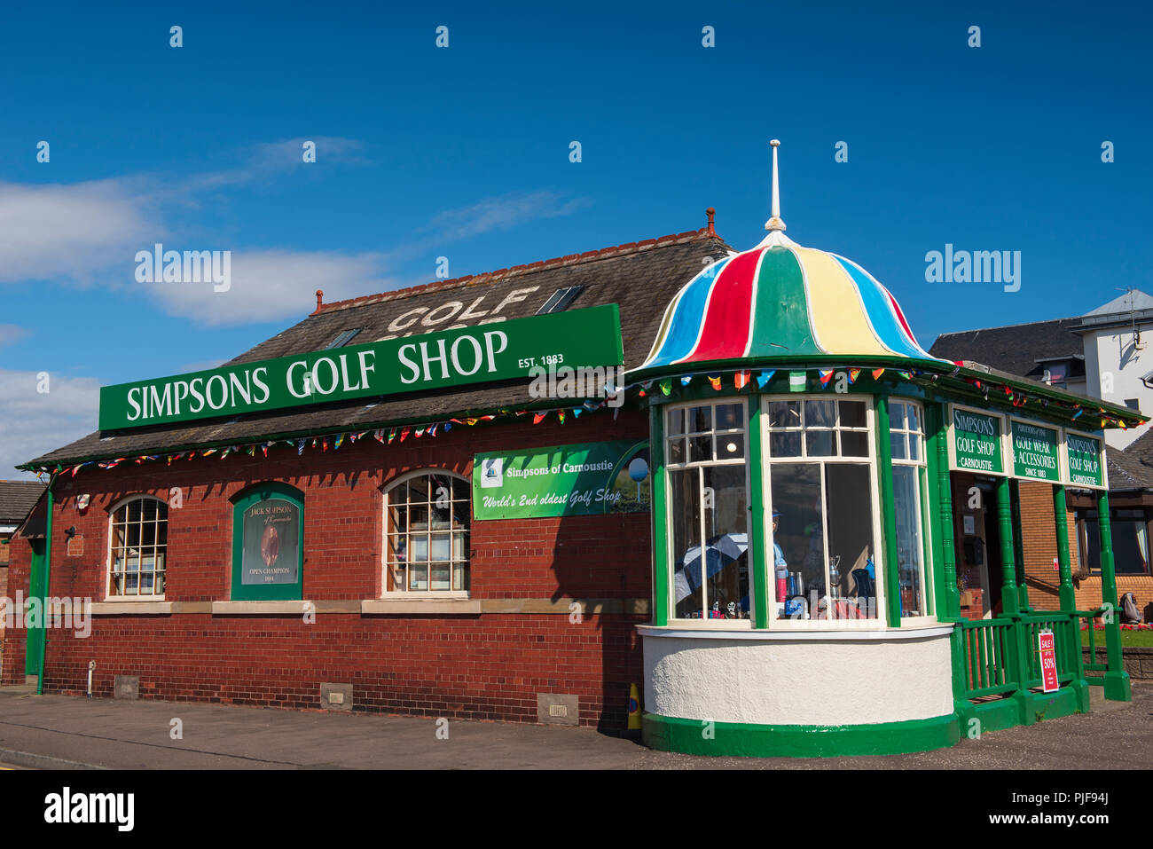 Simpsons negozio di golf, il mondo il secondo più antico negozio di golf, Carnoustie, Angus, Scozia. Foto Stock