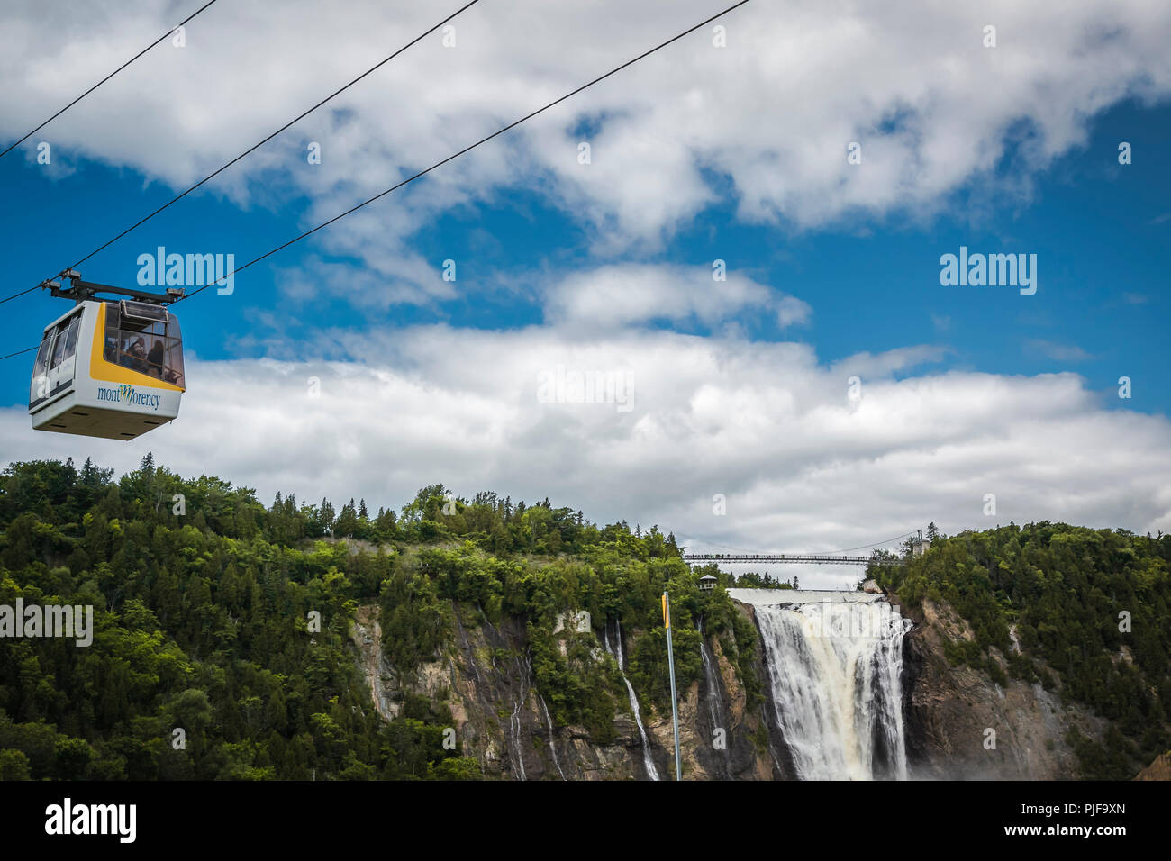 Funivia tour su Montmorency Falls (Parc de la Chute-Montmorency) - Quebec City, in Canada Foto Stock