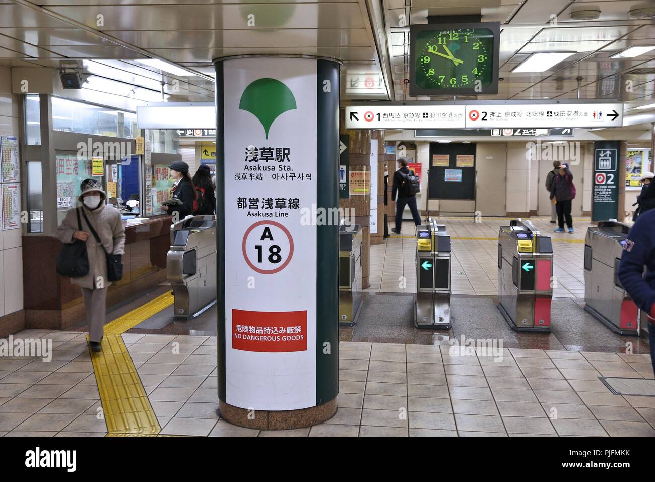 TOKYO, Giappone - 29 novembre 2016: persone immettere la Toei La stazione della metropolitana di Tokyo. La Toei metropolitana e metropolitana di Tokyo hanno 285 stazioni e hanno 8,7 milioni al giorno Foto Stock