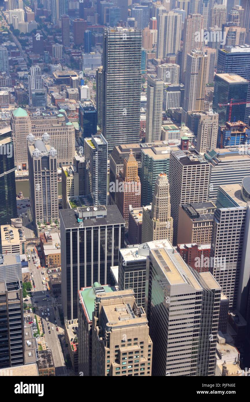 Chicago, Illinois negli Stati Uniti. Grattacielo paesaggio. Foto Stock