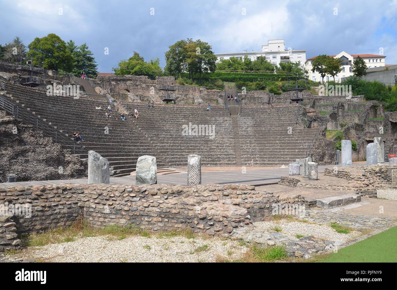 Lione, die Stadt am Zusammenfluss von Rhone und Saone, Frankreich: das römische Teatro von Lugdunum Foto Stock