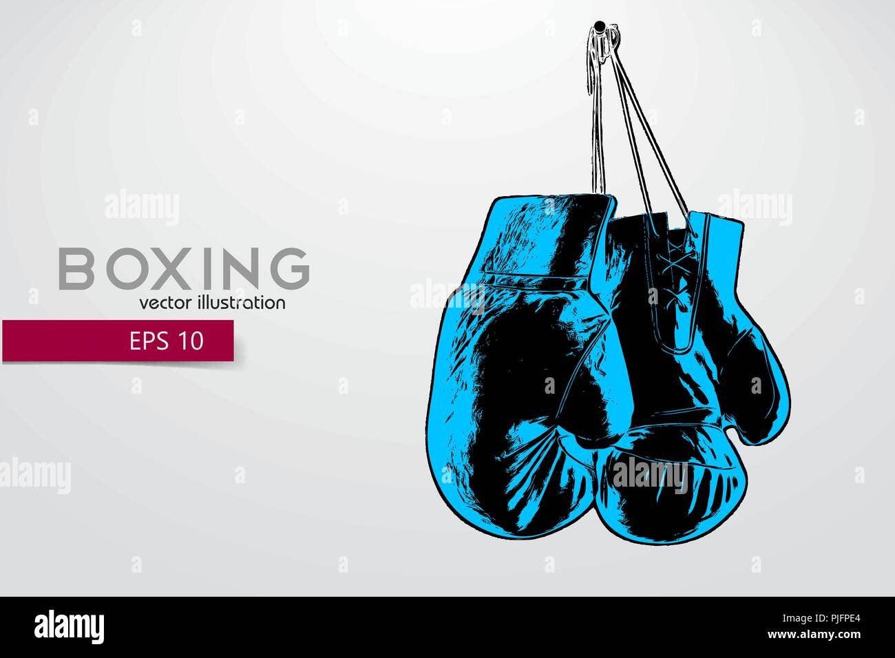 I guantoni silhouette. Sfondo e Testo su uno strato separato, il colore può essere cambiato in un solo clic. Boxer. Il pugilato. Silhouette Boxer Illustrazione Vettoriale
