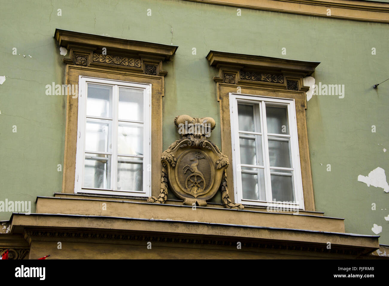 Dettagli architettonici a Vienna, Austria. Foto Stock