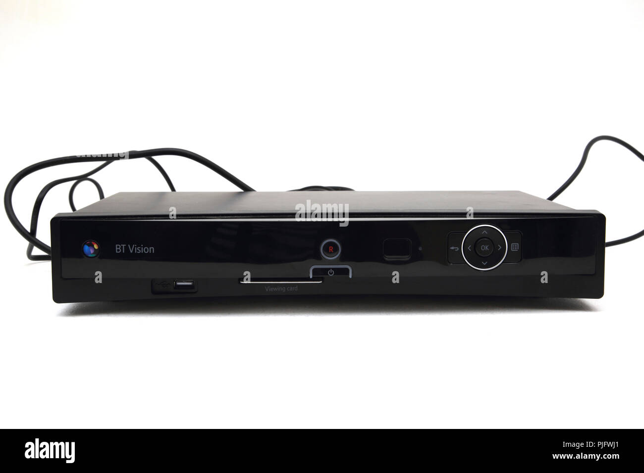 BT Vision Set top box e il registratore digitale con visualizzazione di slot di scheda Foto Stock