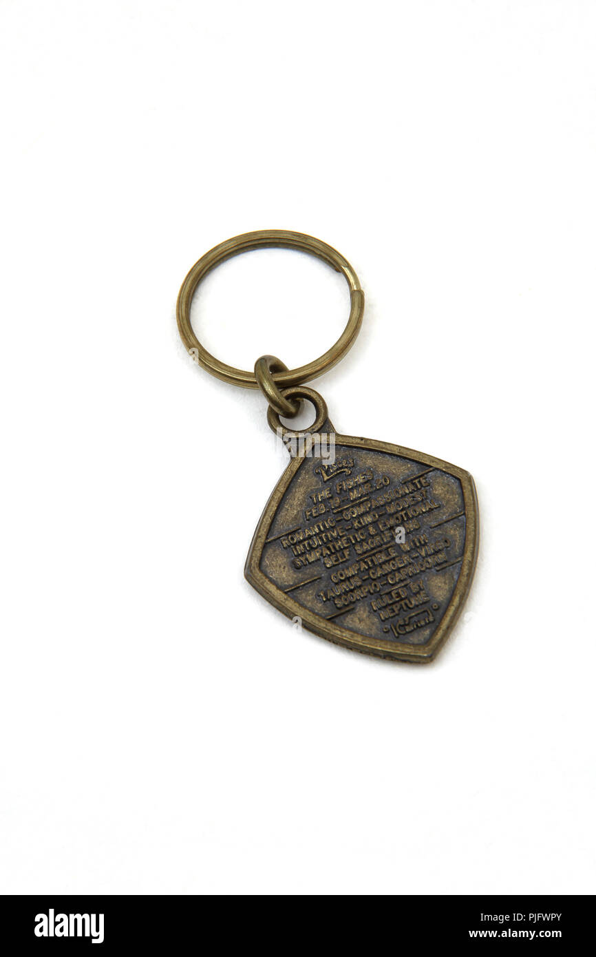 Pesci In ottone anello chiave Foto Stock