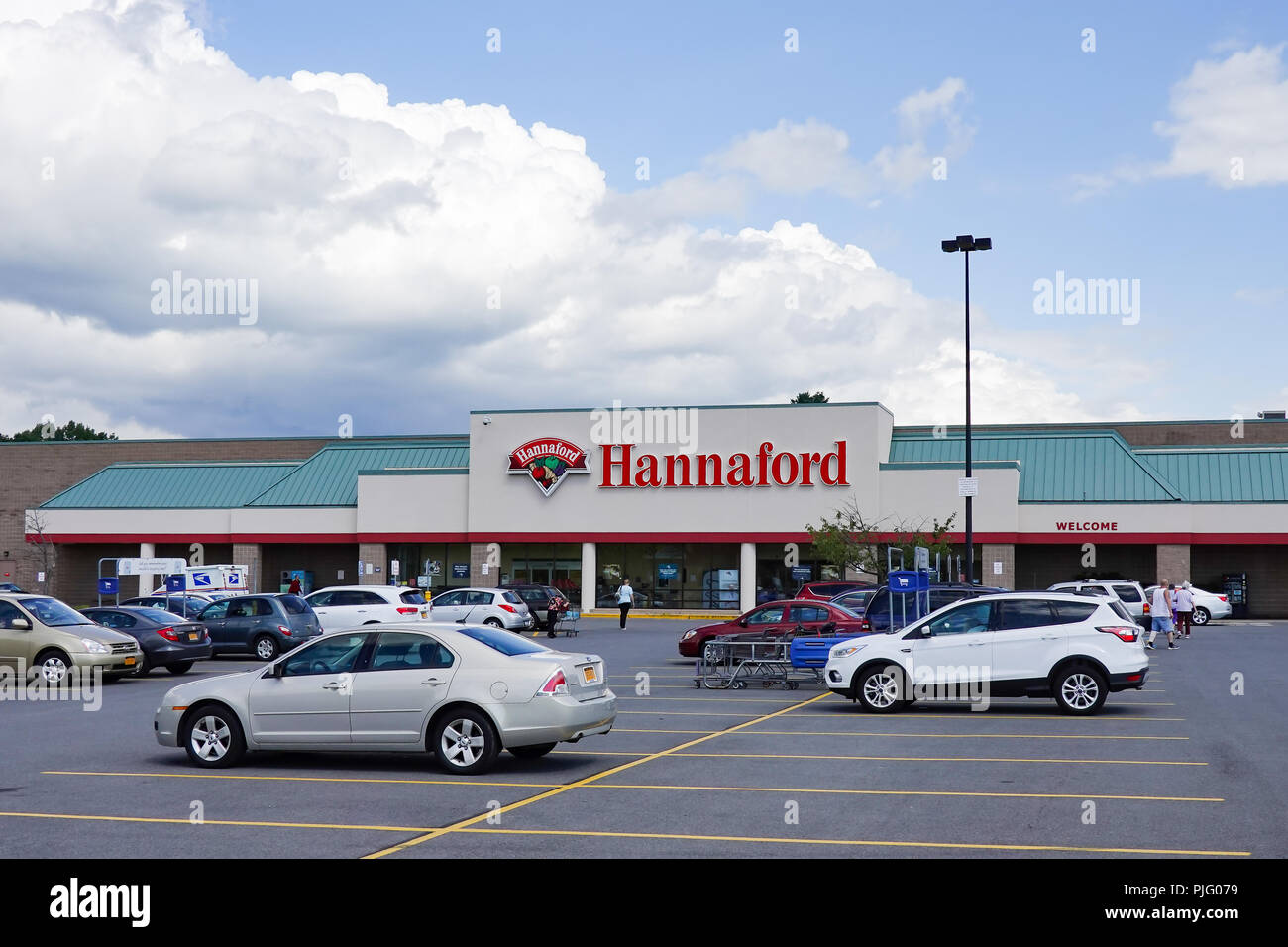 Un supermercato Hannaford store in Gloversville, NY USA, parte di una catena di negozi con base nel nordest degli Stati Uniti. Foto Stock