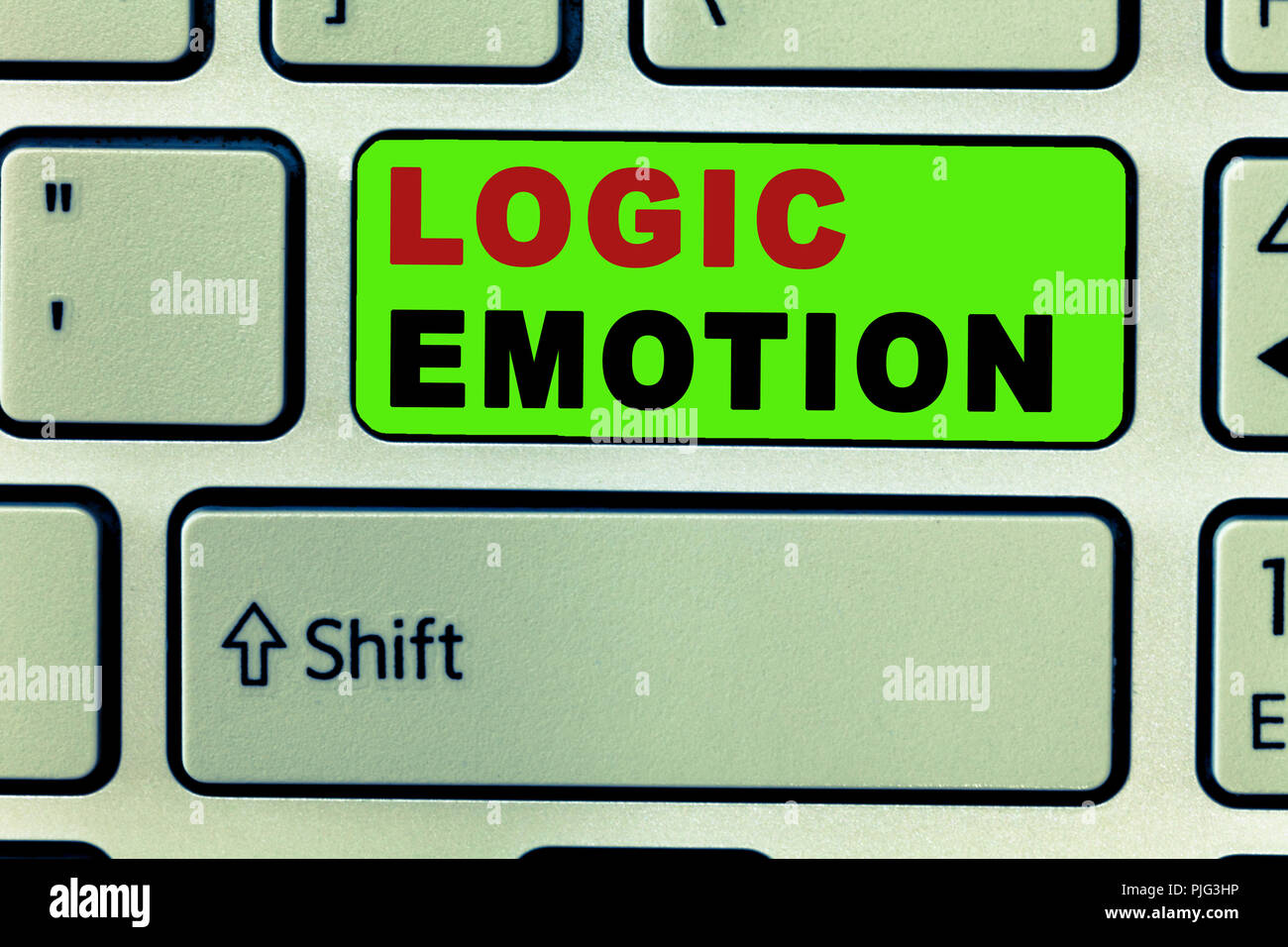 Segno di testo che illustra la logica di emozione. Foto concettuale sensazioni sgradevoli rivolta al Self rispetto mente ragionevole. Foto Stock