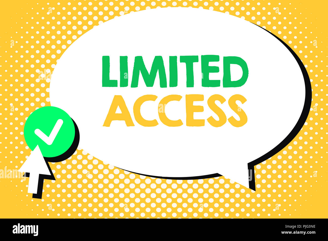Conceptual la scrittura a mano che mostra un accesso limitato. Business photo testo avente accesso limitato ad un abbastanza piccolo numero di punti. Foto Stock