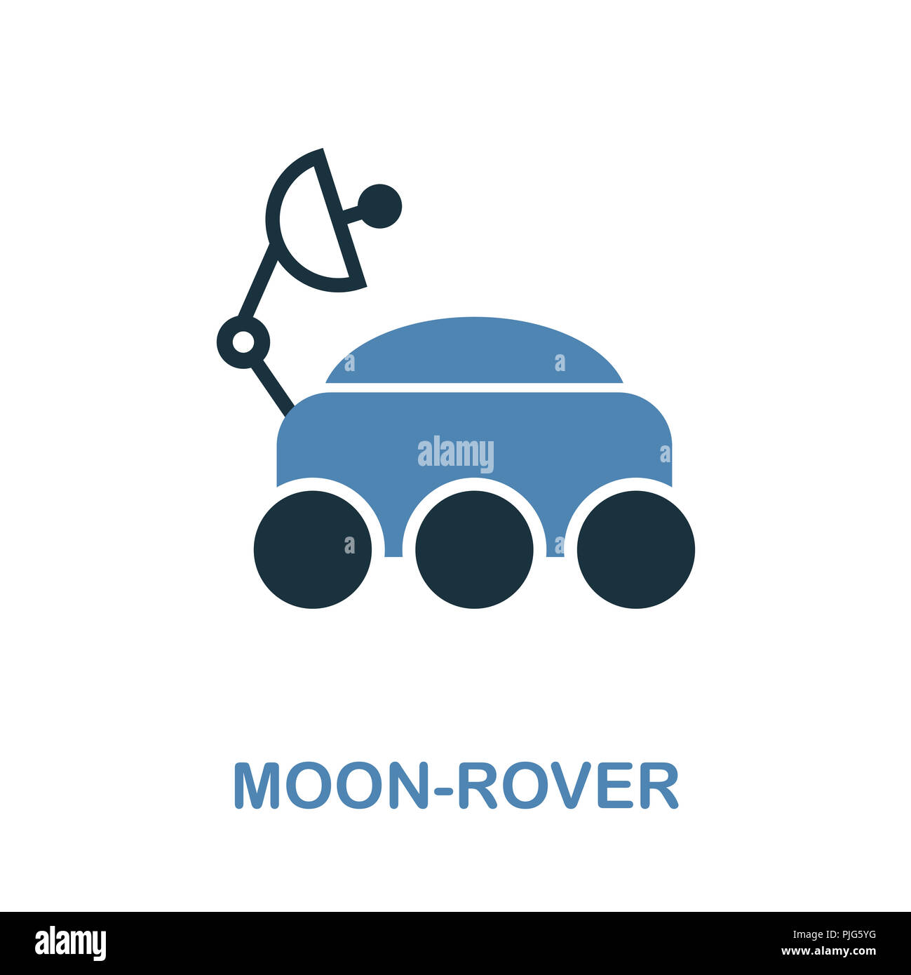 Icona Moon-Rover in 2 colori design. Pixel perfetto pittogramma semplici moon-rover icona dalla collezione dello spazio. UI. Web design, applicazioni software, l'uso della stampa. Foto Stock