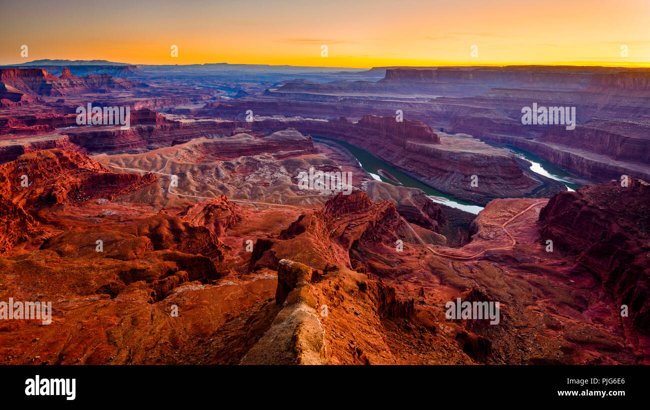 Sunset,Dead Horse Point State Park, Utah, Stati Uniti d'America Foto Stock