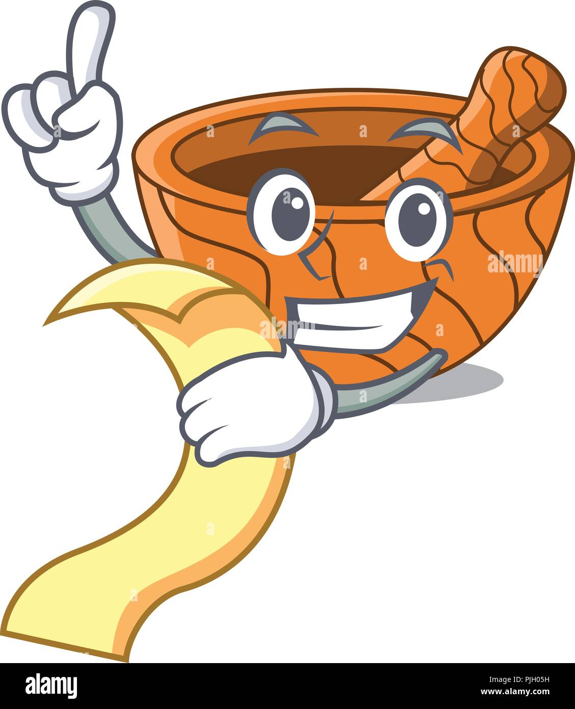 Con menu cartoon malte in legno con pestelli metallici Illustrazione Vettoriale