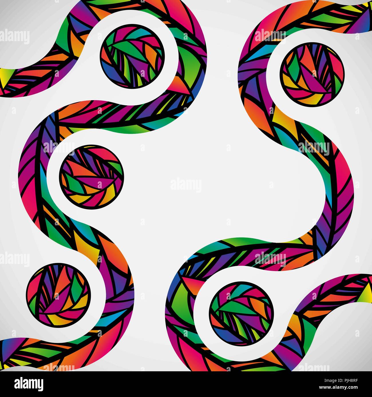 Abstract con sfondo colorato mosaico design linee d'onda. Illustrazione Vettoriale