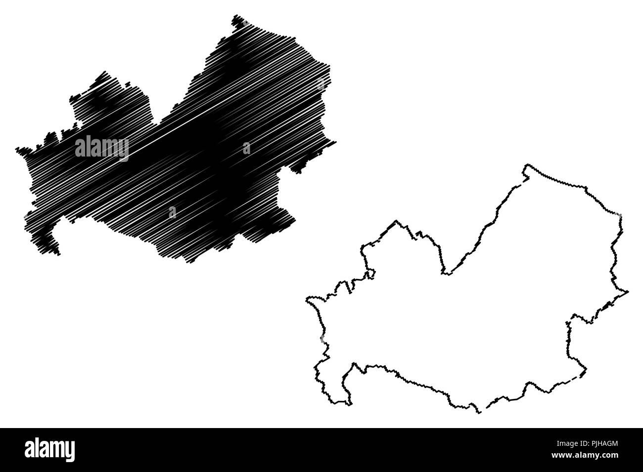 Molise (regione autonoma dell'Italia) mappa illustrazione vettoriale, scribble schizzo Molise mappa Illustrazione Vettoriale