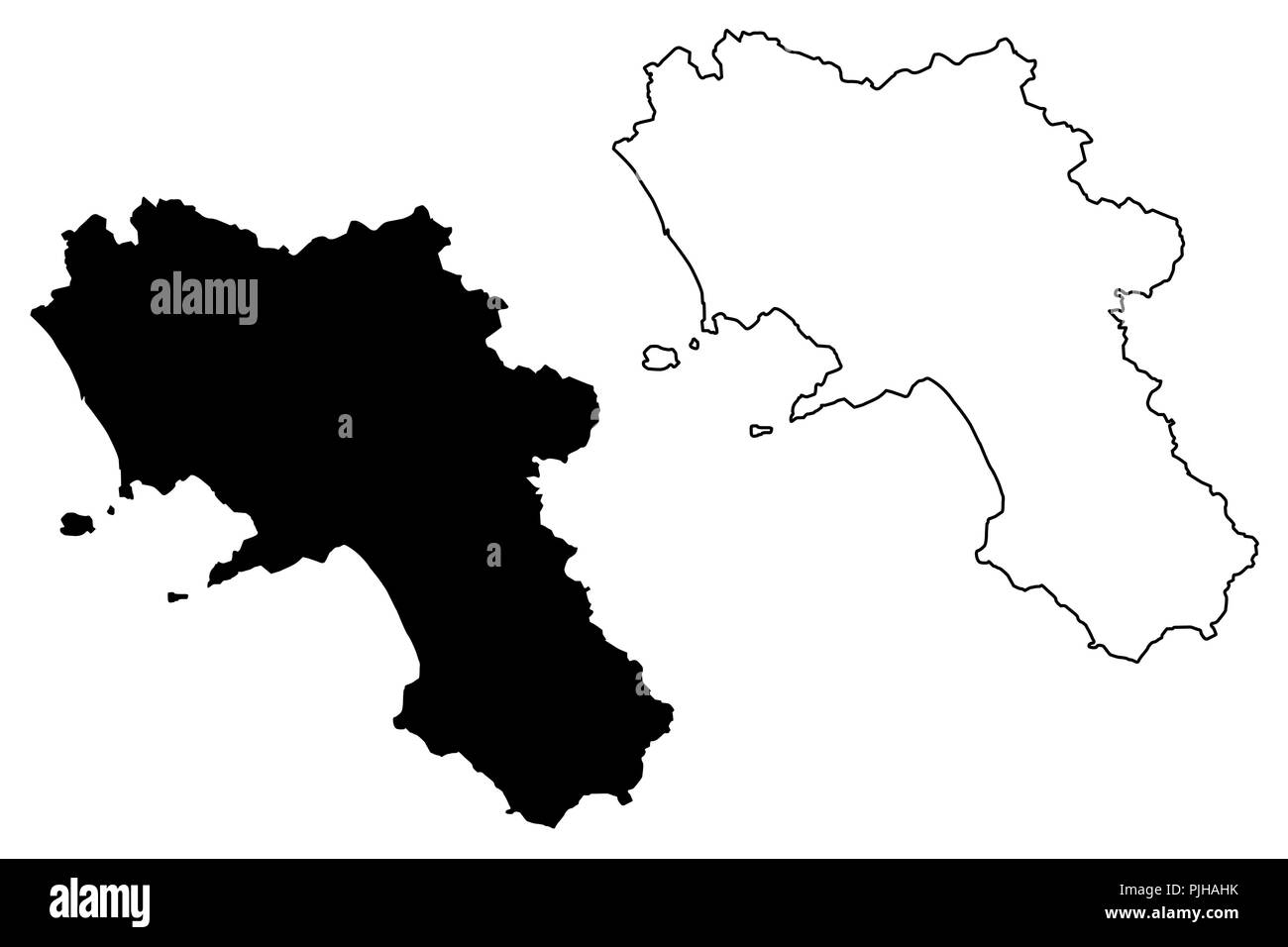 Campania (regione autonoma dell'Italia) mappa illustrazione vettoriale, scribble sketch Mappa Campania Illustrazione Vettoriale