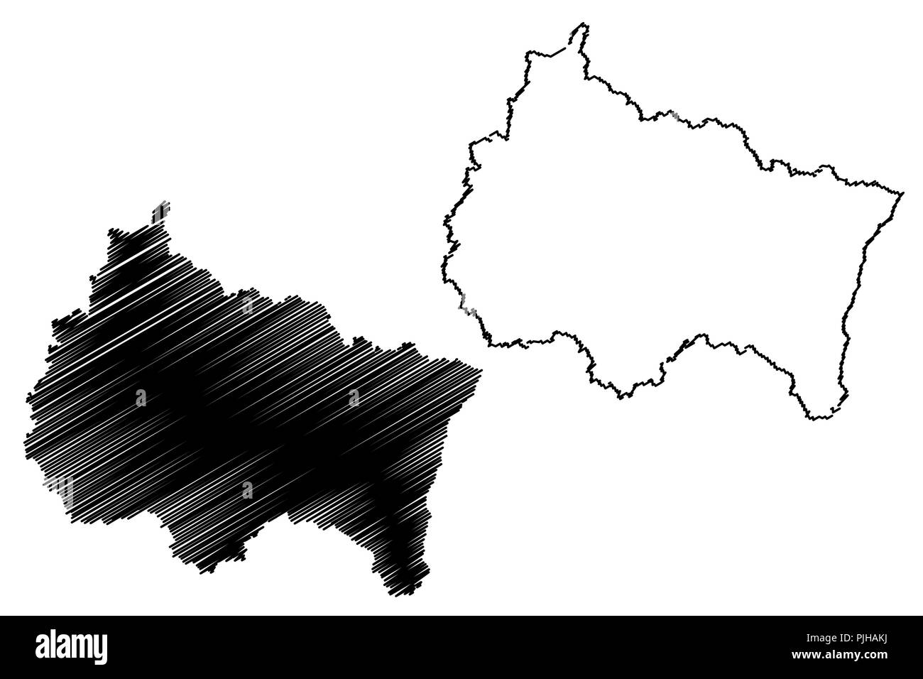 Grand Est (Francia, regione amministrativa) mappa illustrazione vettoriale, scribble schizzo Alsace-Champagne-Ardenne-Lorraine (ACAL o ALCA) mappa Illustrazione Vettoriale