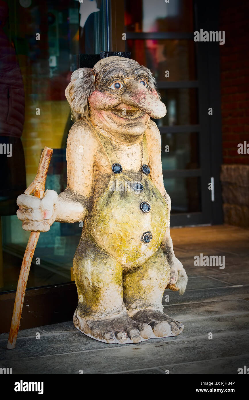 Statua di un tradizionale norvegese troll in Norvegia Foto Stock