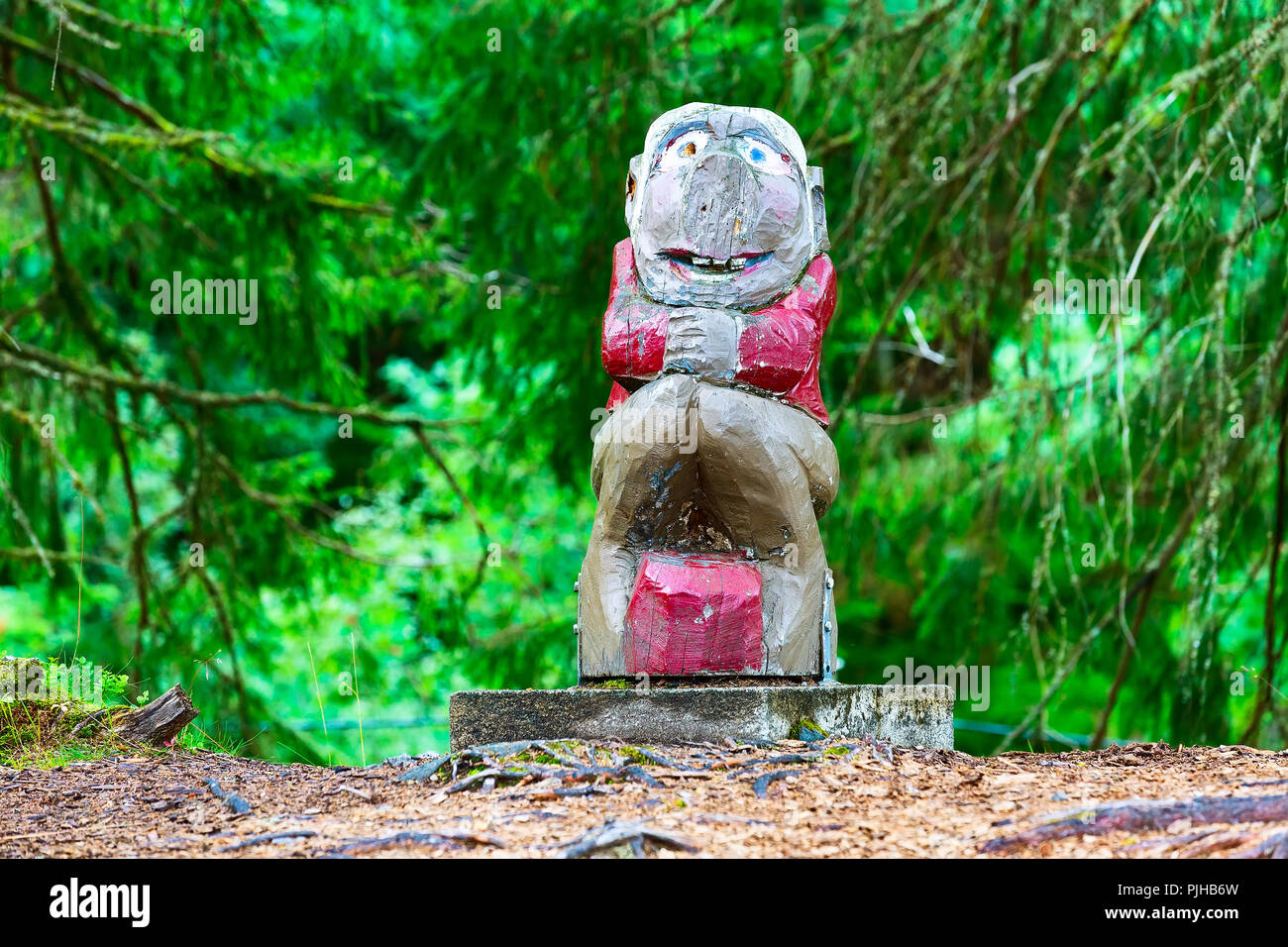Statua di un tradizionale norvegese troll in Norvegia Foto Stock