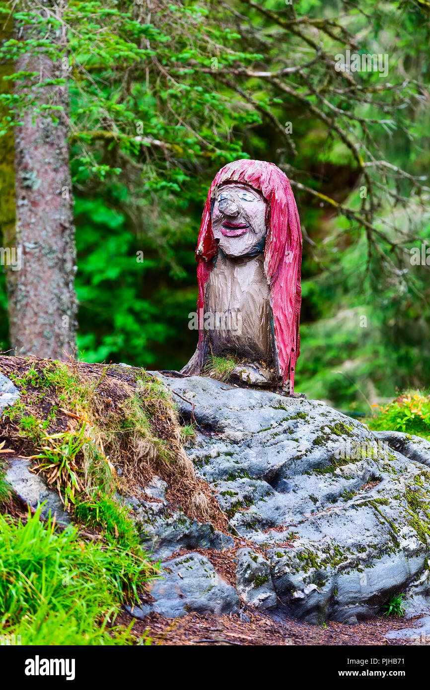 Statua di un tradizionale norvegese troll in Norvegia Foto Stock