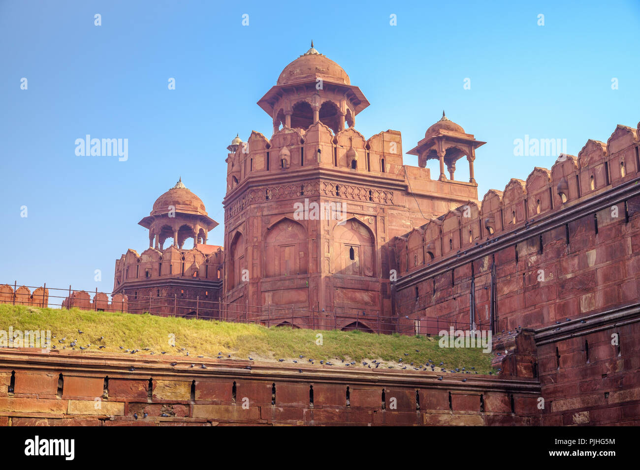 Red Fort (Lal Qila) nella vecchia Delhi, India Foto Stock