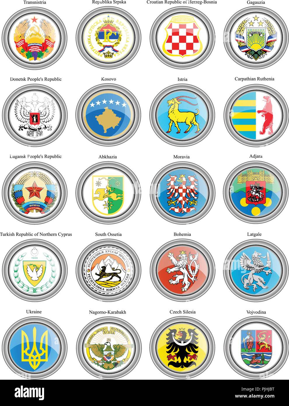 Set di icone. Stemma dell'Europa. Vettore. Illustrazione Vettoriale