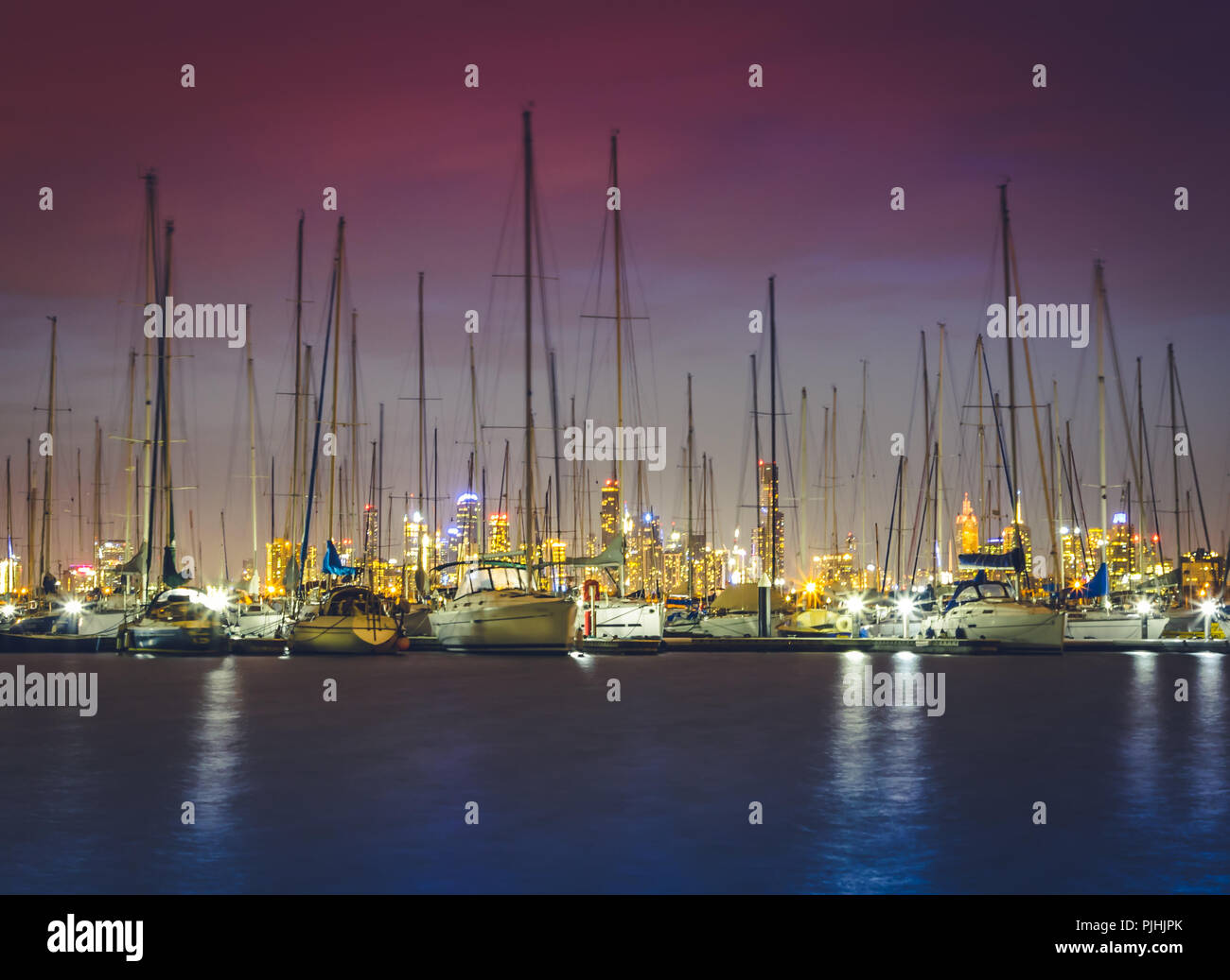 Twilight a St. Kilda Pier, Melbourne Foto Stock