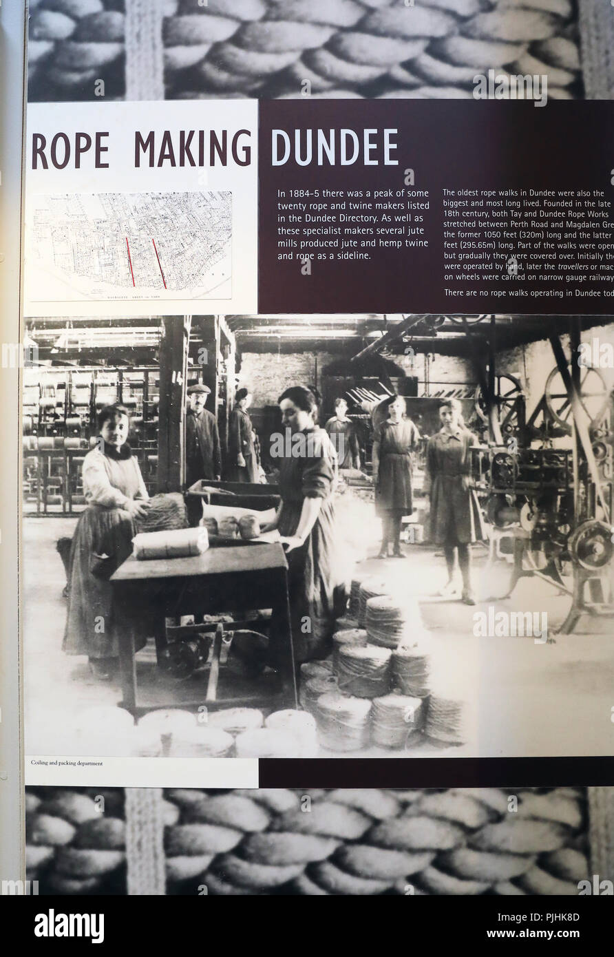 Verdant Works, un mulino restaurato che mostra le fasi di locale 19th del XX secolo la produzione di iuta, una grande industria a Dundee, su Tayside, Scotland, Regno Unito Foto Stock