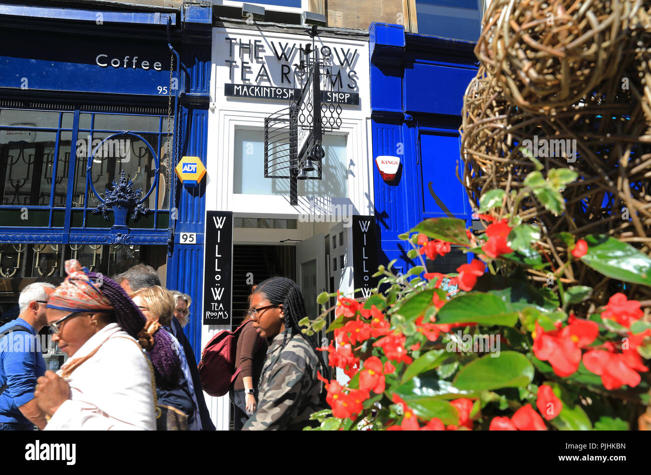 L'originale Willow Tea Room, progettata da Charles Rennie Mackintosh, su Sauchiehall Street, Glasgow, Regno Unito Foto Stock