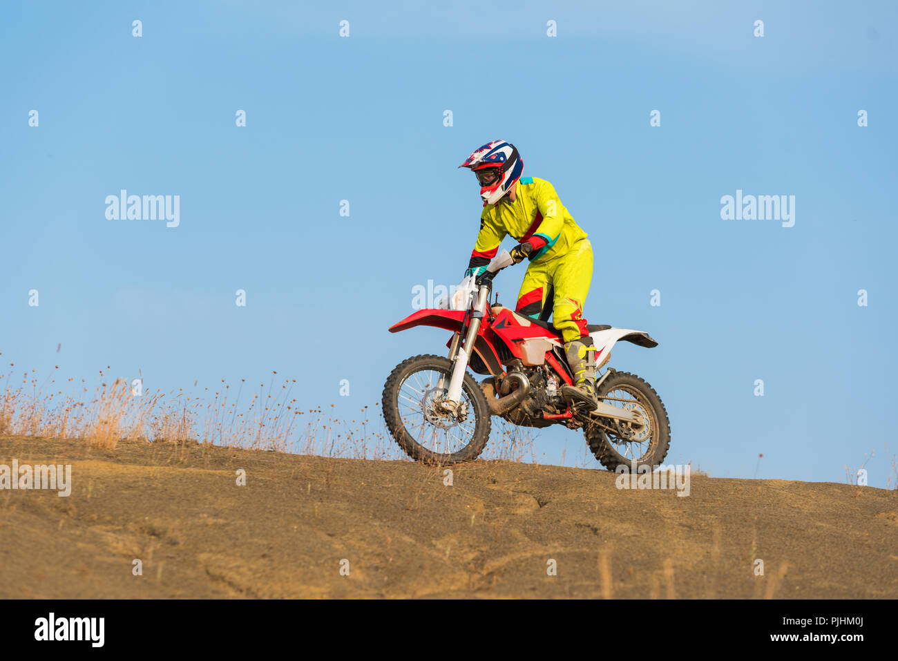 Fantastico Motocross rider Foto Stock